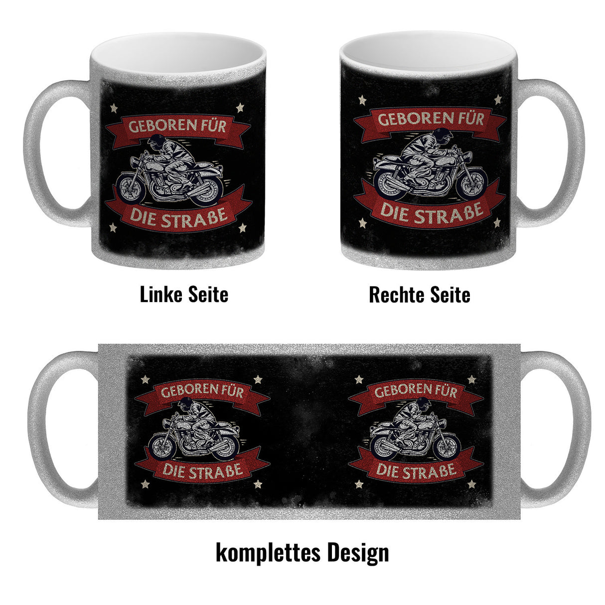 Geboren für die Straße Kaffeebecher mit coolem Biker Motiv