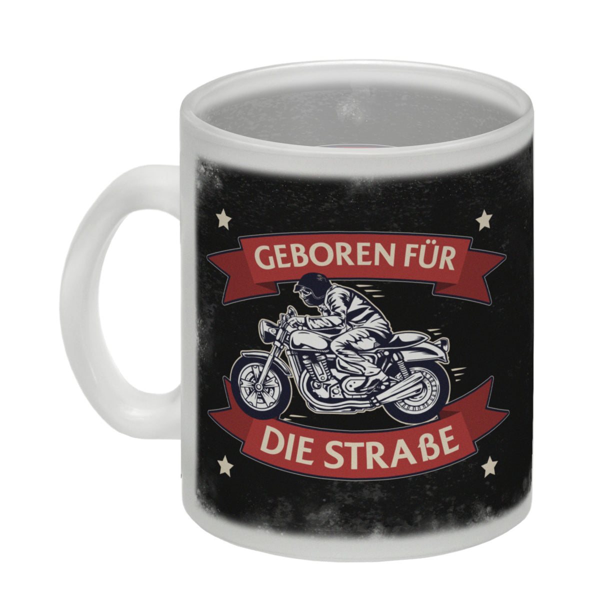 Geboren für die Straße Kaffeebecher mit coolem Biker Motiv