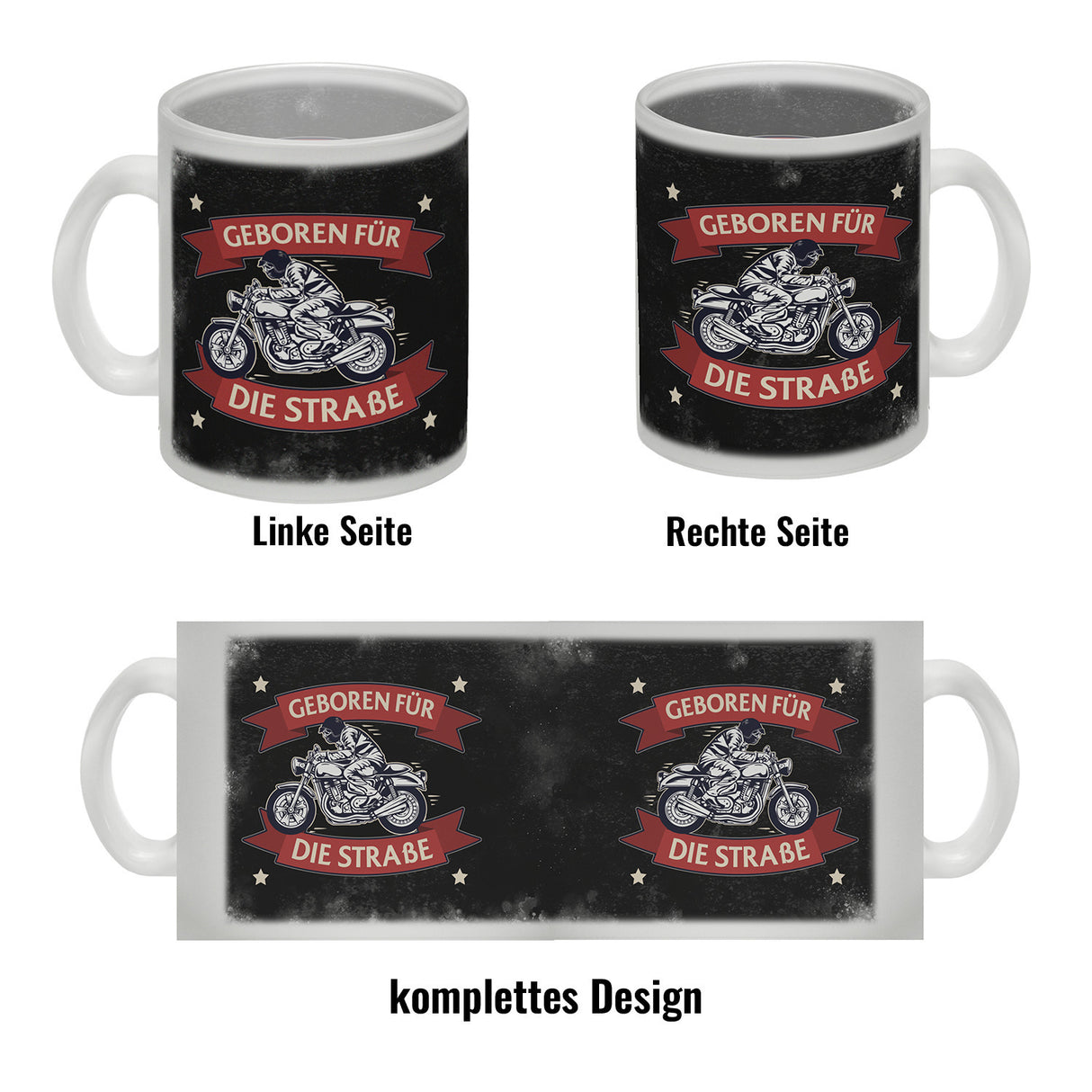 Geboren für die Straße Kaffeebecher mit coolem Biker Motiv