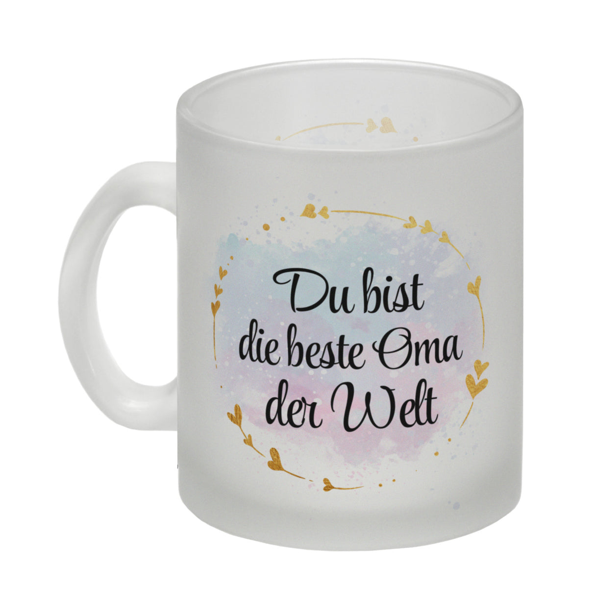 Du bist die beste Oma der Welt Kaffeebecher mit goldenen Verzierungen