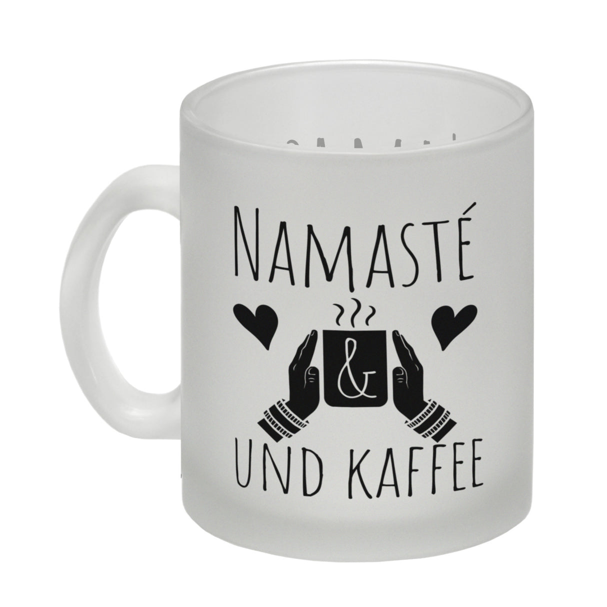Namasté und Kaffee Kaffeebecher mit entspannendem Motiv