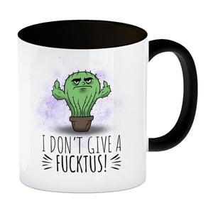 I don't give a Fucktus Kaffeebecher mit genervtem Kaktus