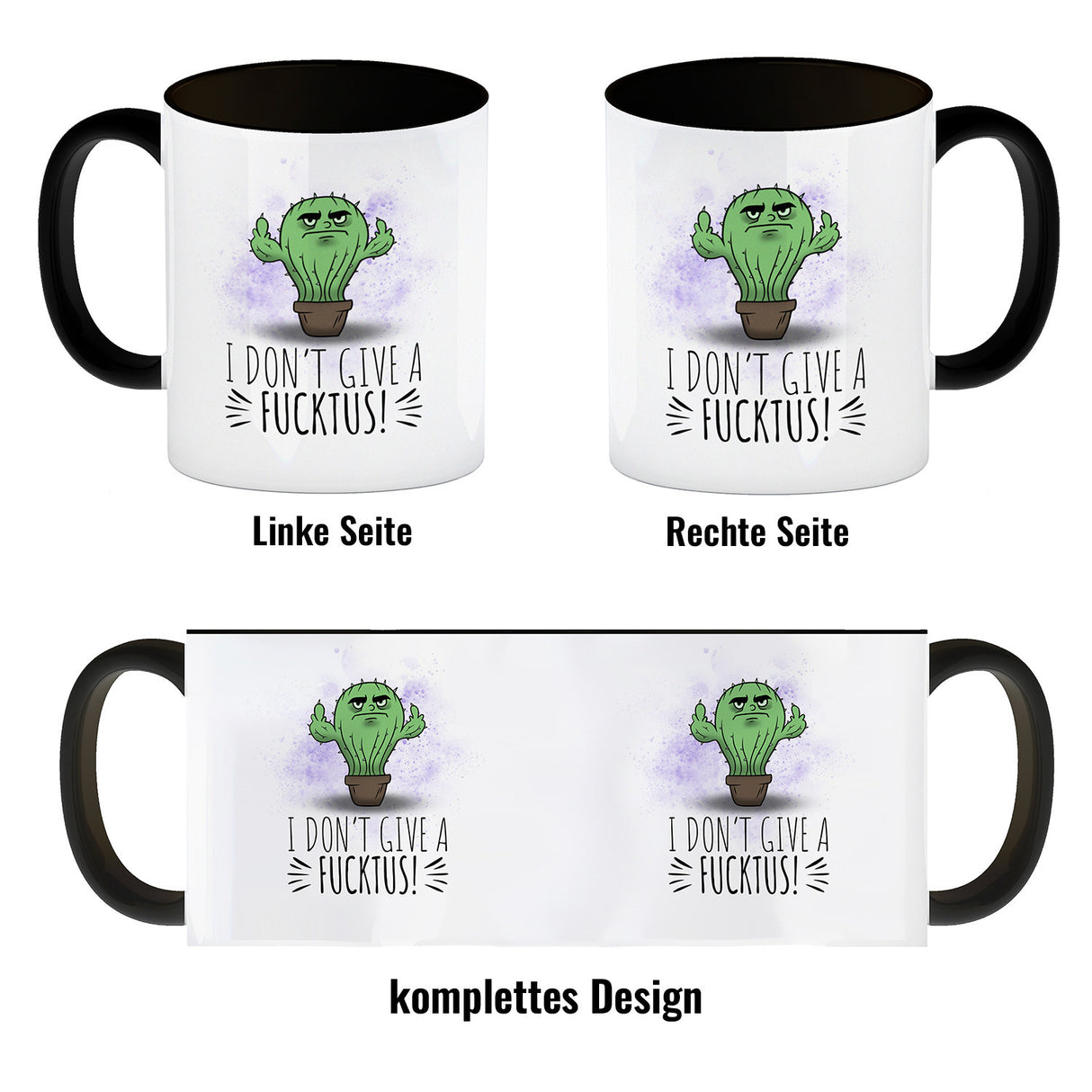 I don't give a Fucktus Kaffeebecher mit genervtem Kaktus