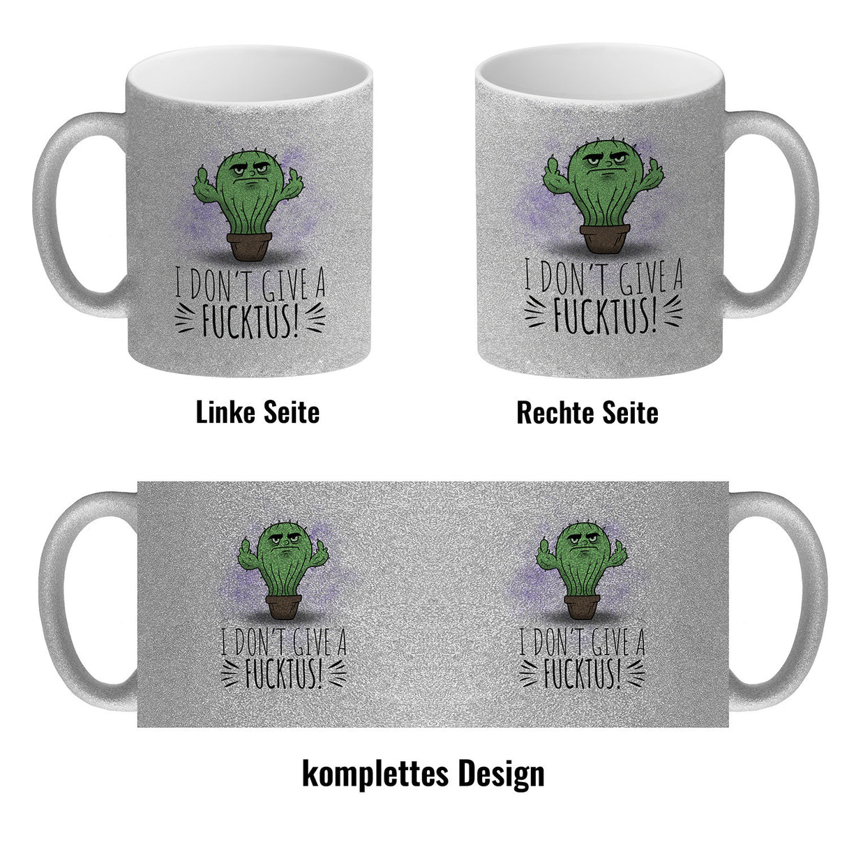 I don't give a Fucktus Kaffeebecher mit genervtem Kaktus