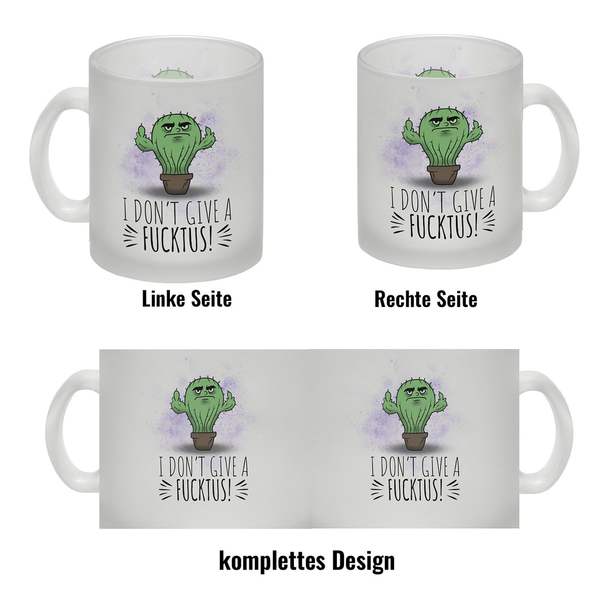 I don't give a Fucktus Kaffeebecher mit genervtem Kaktus