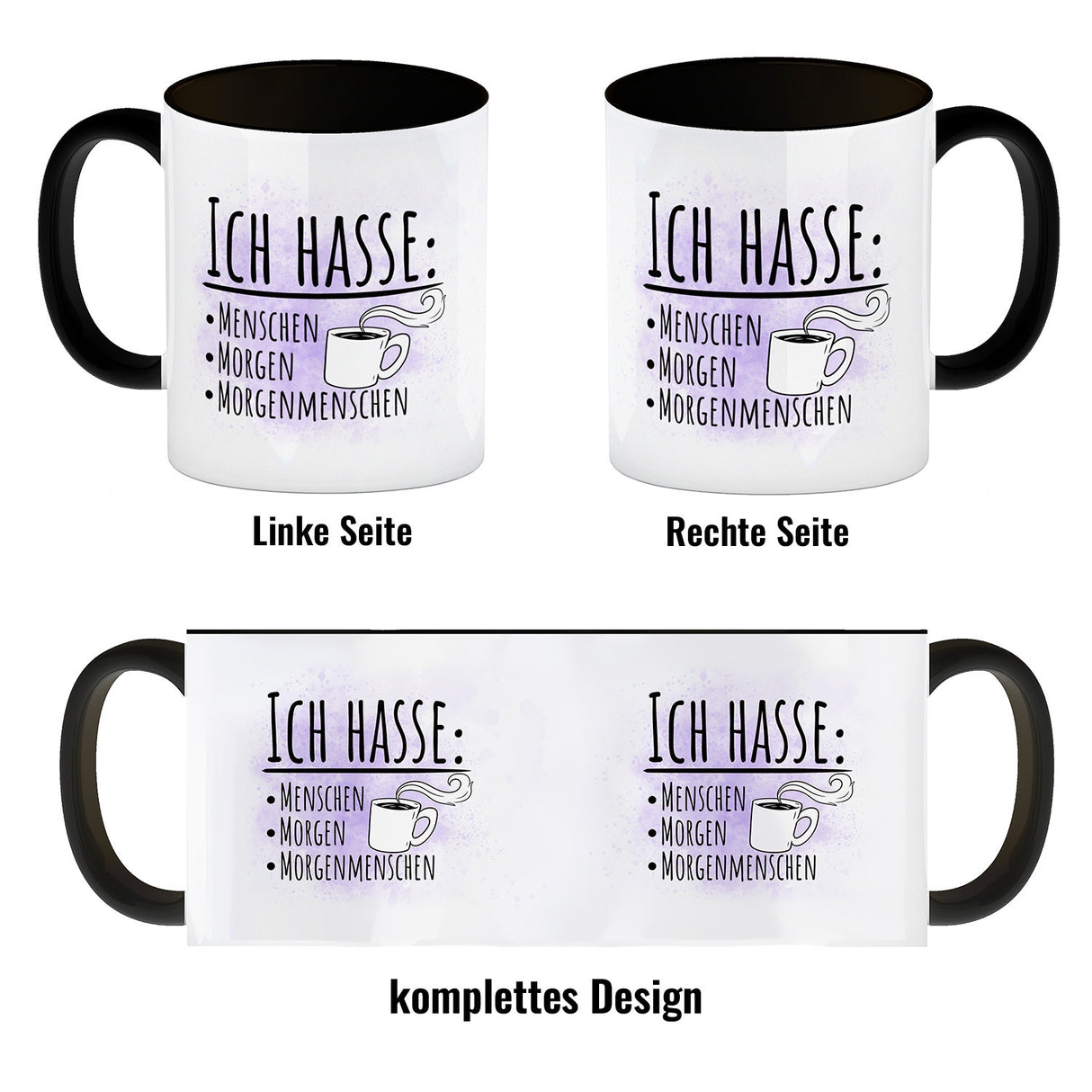 Ich hasse Menschen Morgen Morgenmenschen Kaffeebecher