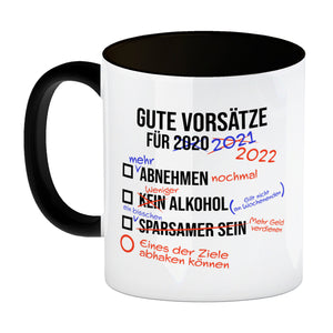 Gute Vorsätze für 2022 Kaffeebecher mit lustigem Spruch