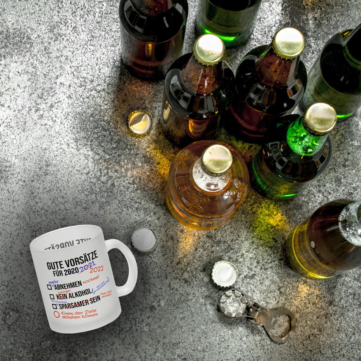 Gute Vorsätze für 2022 Kaffeebecher mit lustigem Spruch
