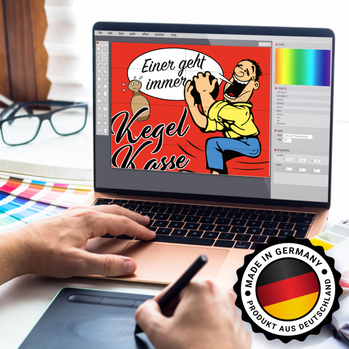 Kegelkasse Spardose Einer geht immer mit lustigem Kegelspieler Motiv