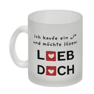 Lieb dich Kaffeebecher mit lustigem Spruch und Herzen