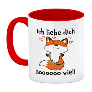 Ich liebe dich soooooo viel Kaffeebecher mit niedlichem Fuchs