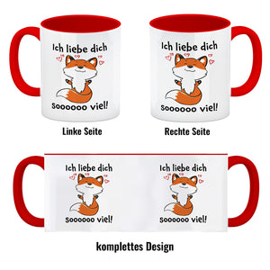Ich liebe dich soooooo viel Kaffeebecher mit niedlichem Fuchs