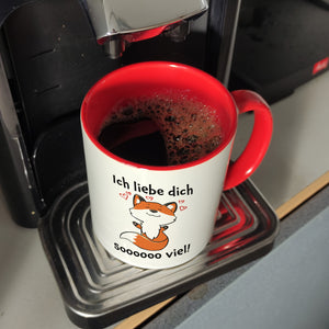 Ich liebe dich soooooo viel Kaffeebecher mit niedlichem Fuchs