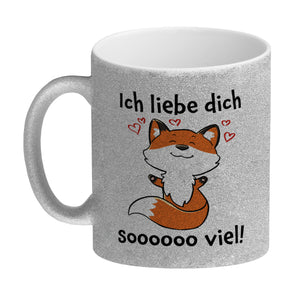 Ich liebe dich soooooo viel Kaffeebecher mit niedlichem Fuchs