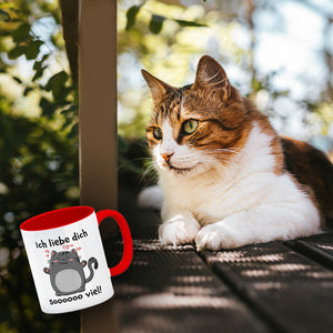 Ich liebe dich soooooo viel Kaffeebecher mit niedlicher Katze