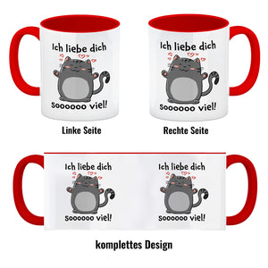 Ich liebe dich soooooo viel Kaffeebecher mit niedlicher Katze