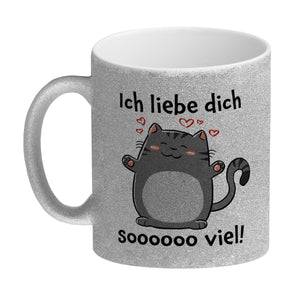 Ich liebe dich soooooo viel Kaffeebecher mit niedlicher Katze