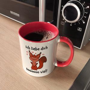 Ich liebe dich soooooo viel Kaffeebecher mit niedlichem Eichhörnchen