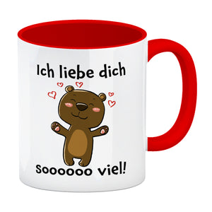 Ich liebe dich soooooo viel Kaffeebecher mit niedlichem Bärchen