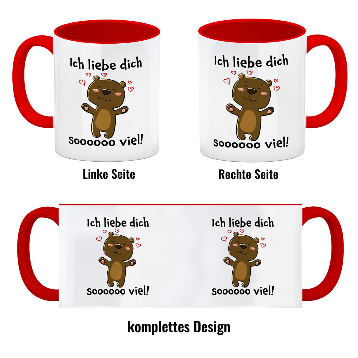 Ich liebe dich soooooo viel Kaffeebecher mit niedlichem Bärchen