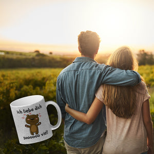 Ich liebe dich soooooo viel Kaffeebecher mit niedlichem Bärchen