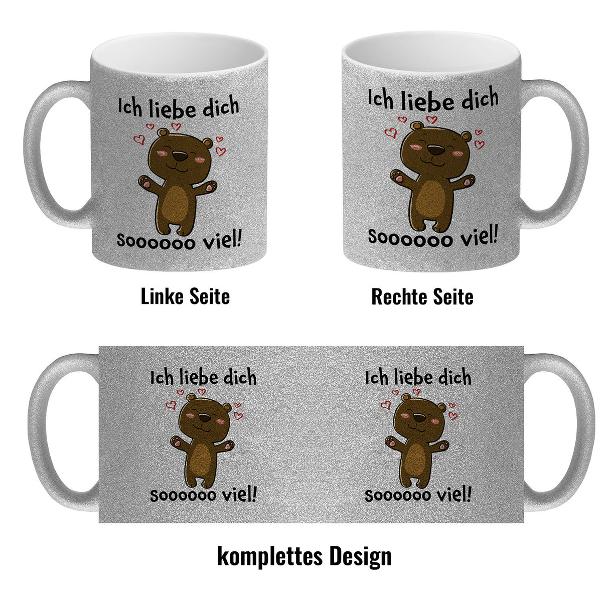 Ich liebe dich soooooo viel Kaffeebecher mit niedlichem Bärchen