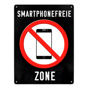 Smartphonefreie Zone Handy verboten Metallschild