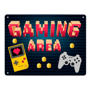 Gaming Area Retrodesign Metallschild