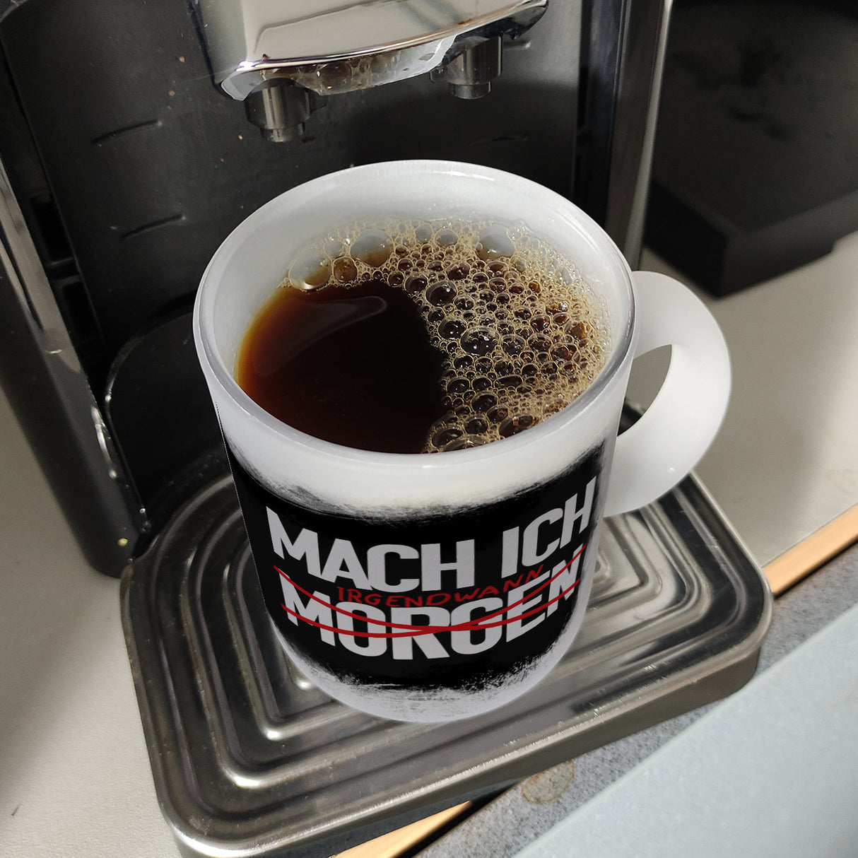 Mach ich irgendwann Kaffeebecher mit lustigem Spruch