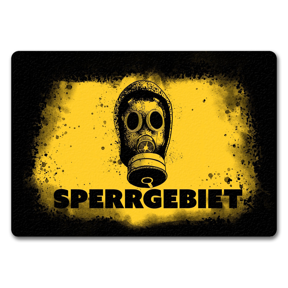 Sperrgebiet Fußmatte mit Gasmaskenmotiv