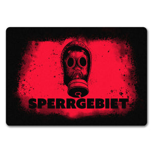 Sperrgebiet Fußmatte mit Gasmaskenmotiv
