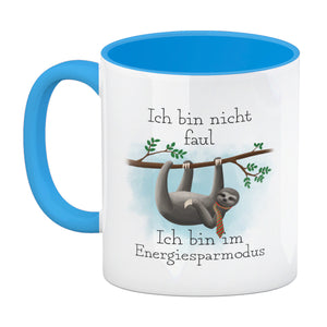 Ich bin nicht faul - Ich bin im Energiesparmodu Faultier Kaffeebecher
