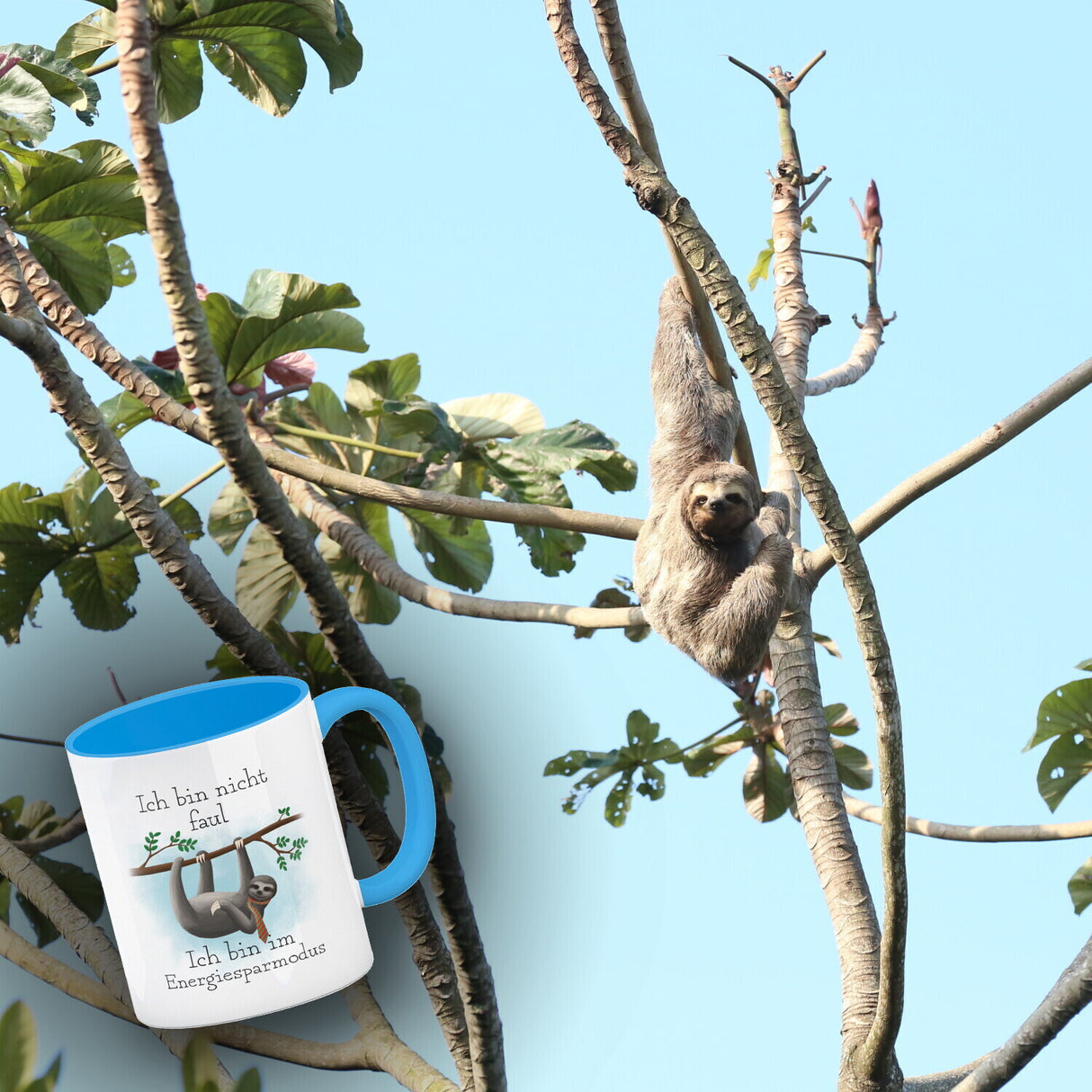 Ich bin nicht faul - Ich bin im Energiesparmodu Faultier Kaffeebecher