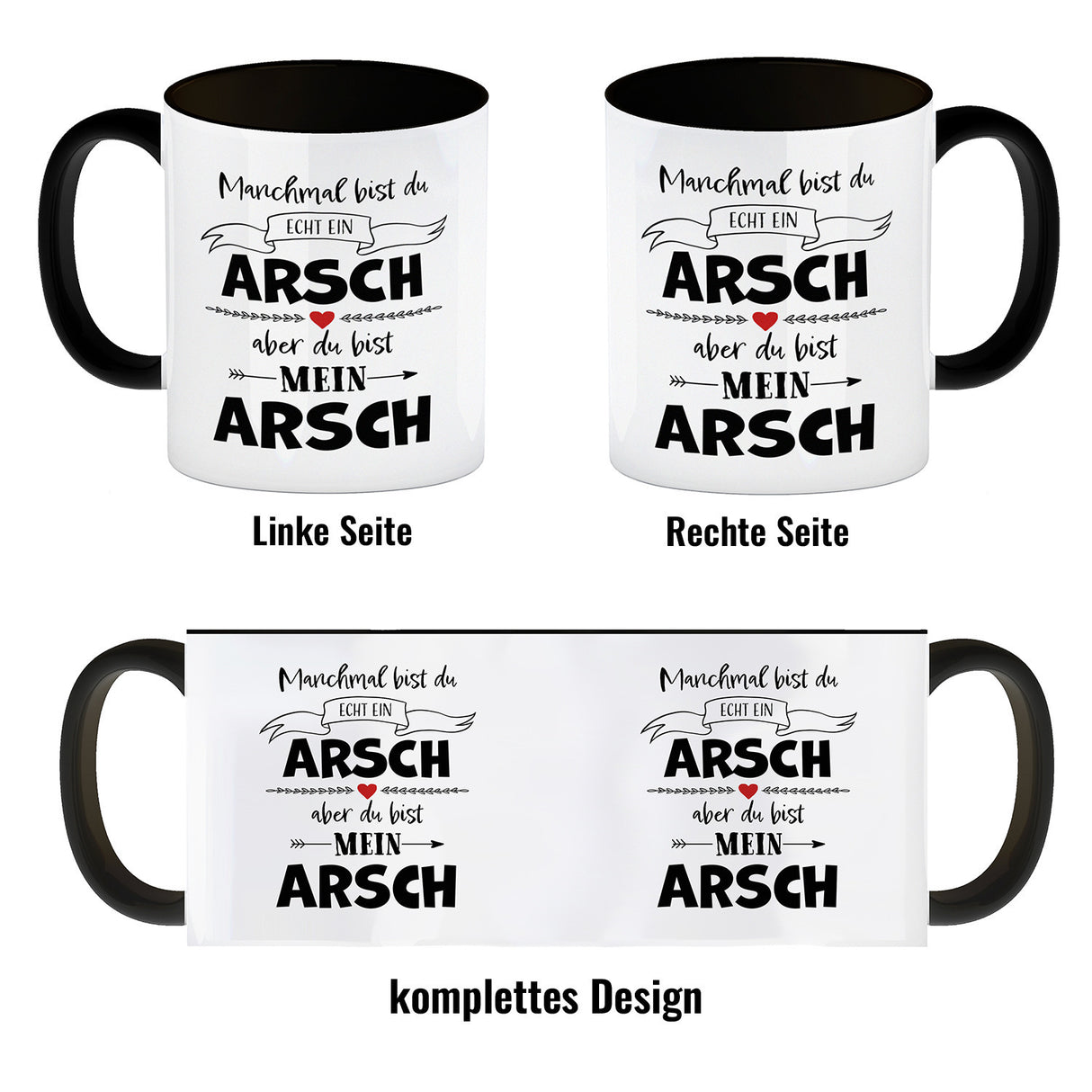 Manchmal bist du echt ein Arsch Kaffeebecher zum Valentinstag