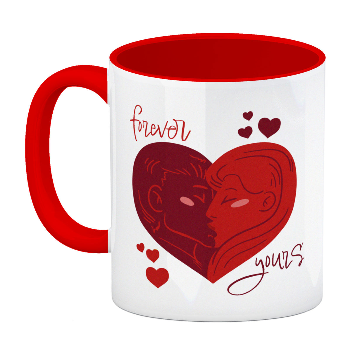 Forever yours Kaffeebecher mit küssendem Paar