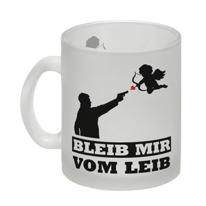Bleib mir vom Leib Kaffeebecher mit Amor Motiv