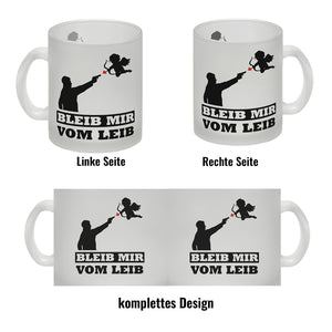 Bleib mir vom Leib Kaffeebecher mit Amor Motiv