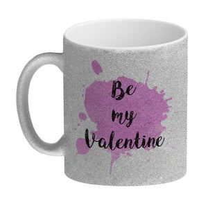 Be my Valentine Kaffeebecher mit rosa Farbkleks