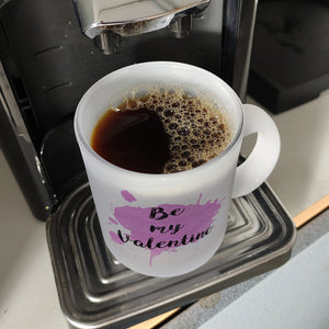 Be my Valentine Kaffeebecher mit rosa Farbkleks