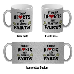 Stealing hearts and blasting farts Kaffeebecher