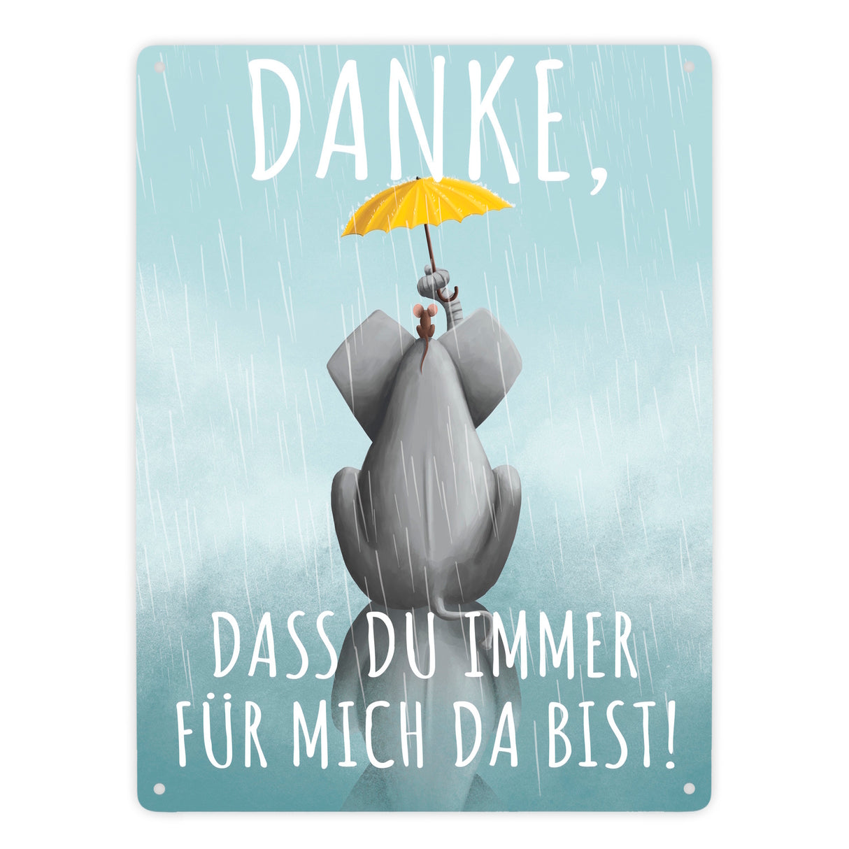Danke, dass du immer für mich da bist Elefant Metallschild
