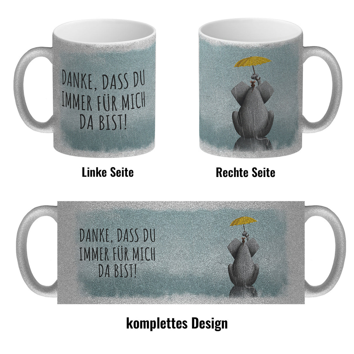 Danke, dass du immer für mich da bist Kaffeebecher mit schönem Motiv und Spruch
