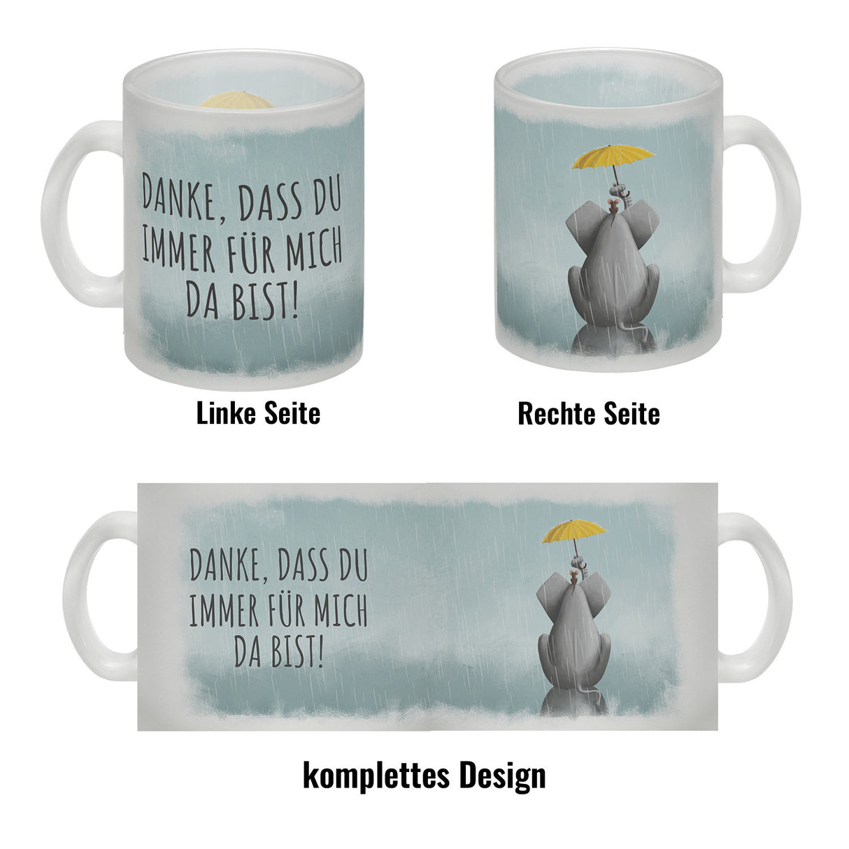 Danke, dass du immer für mich da bist Kaffeebecher mit schönem Motiv und Spruch