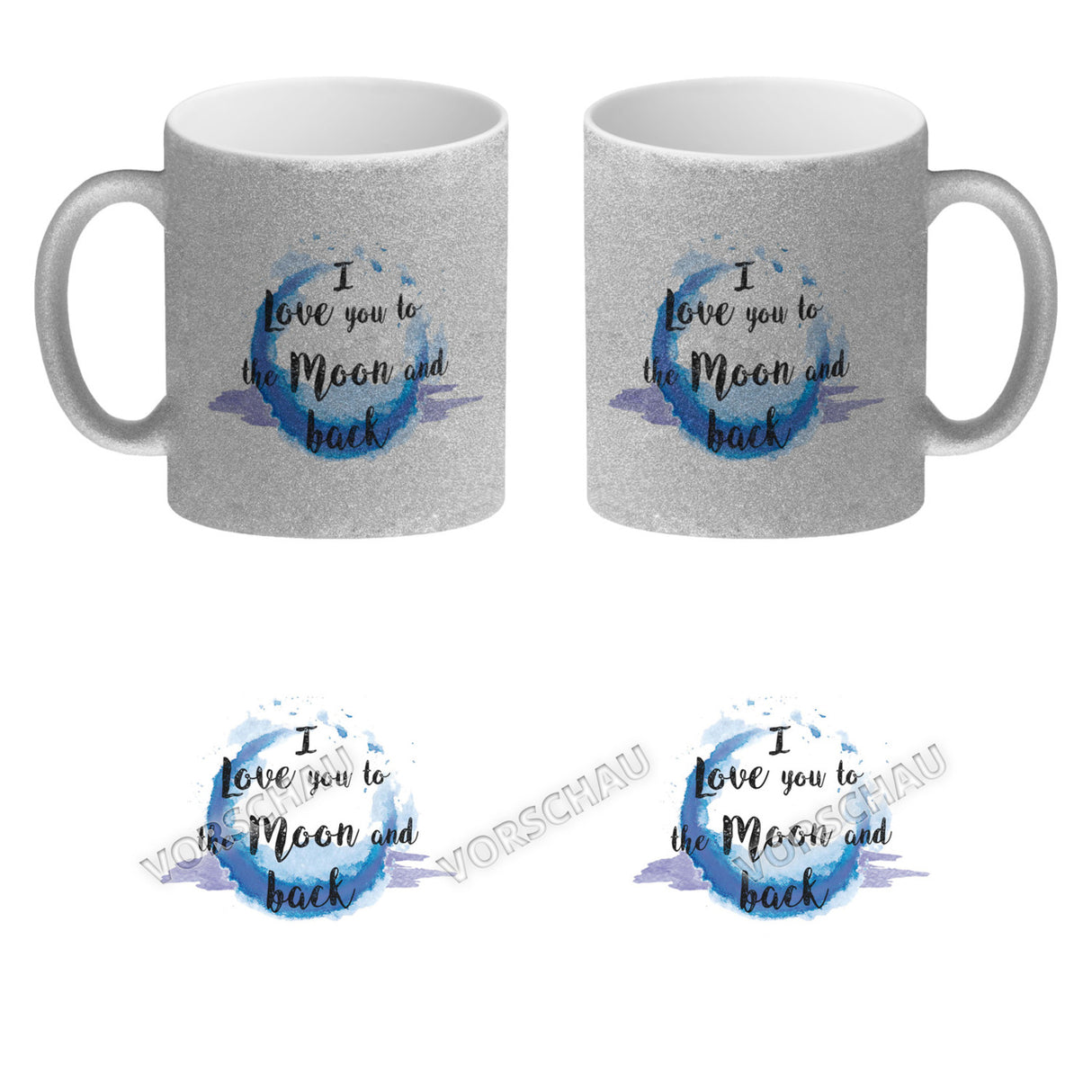 I love you to the Moon and back Valentinstag Kaffeebecher