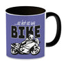 As hot as my Bike Kaffeebecher mit coolem Motorradfahrer Motiv in lila
