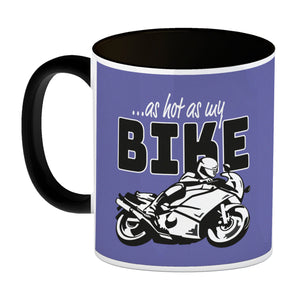 As hot as my Bike Kaffeebecher mit coolem Motorradfahrer Motiv in lila