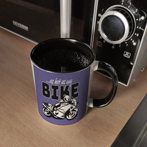 As hot as my Bike Kaffeebecher mit coolem Motorradfahrer Motiv in lila