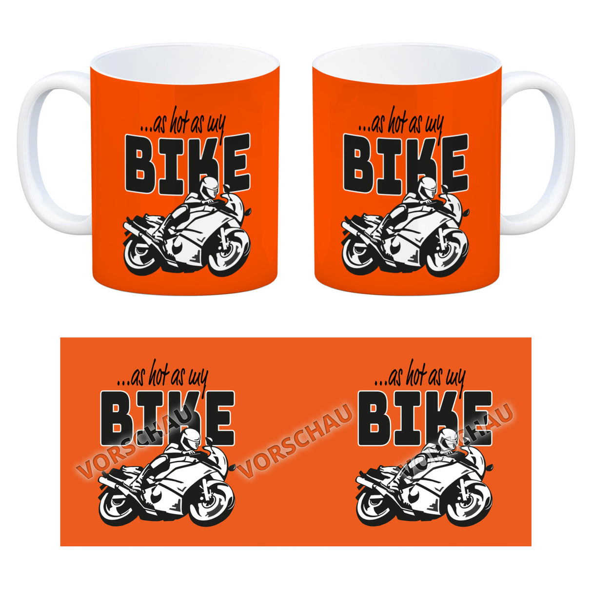 As hot as my Bike Kaffeebecher mit coolem Motorradfahrer Motiv in lila