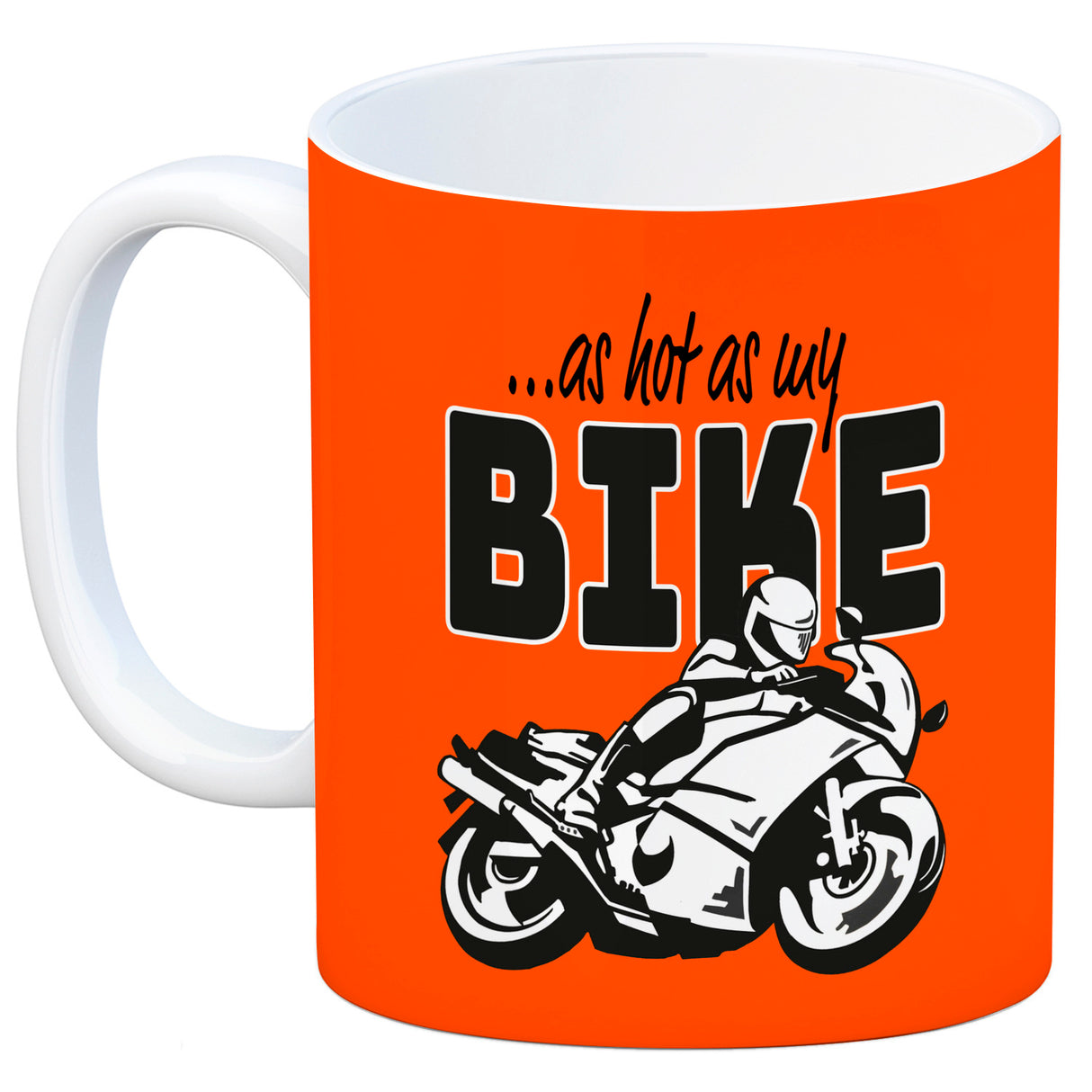 As hot as my Bike Kaffeebecher mit coolem Motorradfahrer Motiv in lila