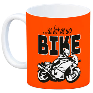 As hot as my Bike Kaffeebecher mit coolem Motorradfahrer Motiv in lila